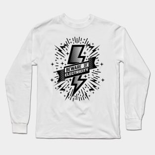 Beware Of Electricity Retro Vintage v2 Long Sleeve T-Shirt